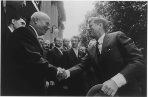 President John F. Kennedy and Chairman Nikita Khrushchev during their meeting in Vienna, Austria 3 June 1961 to 4 June 1961