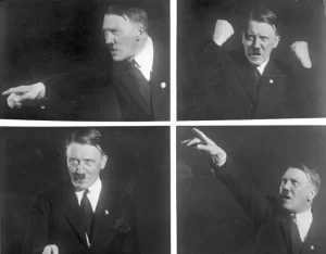 Oratorical poses of the leader of the National Socialist Workers' Party, Adolf Hitler