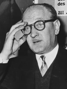 French Prime Minister Guy Mollet in 1958