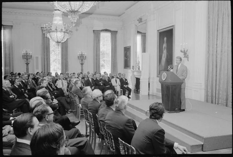 Jimmy Carter hosts Trilateral Commission Meeting 12 June 1978