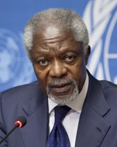 Kofi Annan 2012 (1938-2018) seventh secretary-general of the United Nations from 1997 to 2006