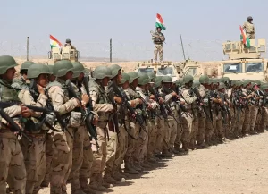 Peshmerga soldiers with 2nd Battalion, 1st Regional Guard Brigade Iraq