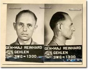 Reinhard Gehlen (1902–1979) was a German lieutenant-general and intelligence officer. He was chief of the Wehrmacht Foreign Armies East military intelligence service on the eastern front. founding president of the Federal Intelligence Service (BND) of West Germany (1956–68)