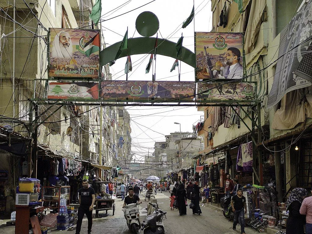 Street view of Shatila refugee camp 1 May 2019,