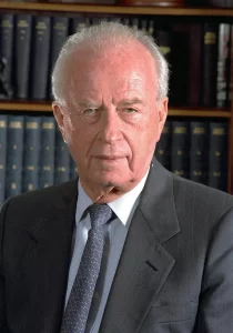 Yitzhak Rabin Israeli politician, statesman and general. He was the fifth Prime Minister of Israel, serving two terms in office, 1974–77, and from 1992 until his assassination in 1995