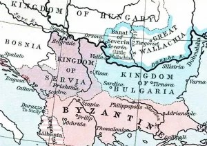 States in the Balkans in the 13th century (1265). The Historical Atlas, William R. Shepherd, 1911