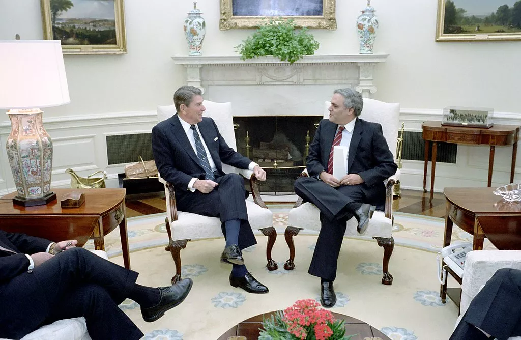 President Ronald Reagan Meeting with Richard Perle in The Oval Office, 5/2/1987