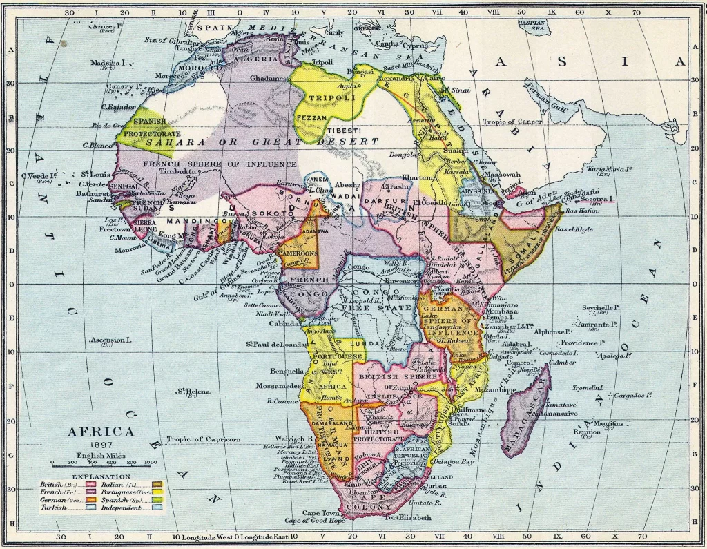 Map of colonial Africa in 1897