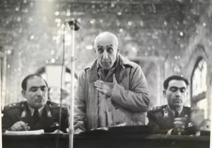 Prime Minister of Iran Mohammad Mosaddegh in court martial 1953