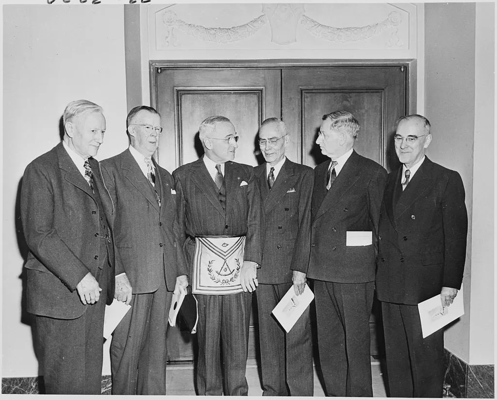 Photograph of President Truman wearing his Masonic regalia