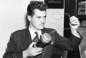 Los Angeles Times publicity photo of John Whiteside "Jack" Parsons during the murder trial of police officer Earl Kynette