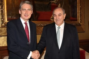 Foreign Secretary Philip Hammond meeting Iraqi Vice President Dr Ayad Allawi in London, 6 October 2014.