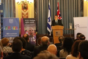 Mark Regev, Ambassador of Israel to the UK speaking at the Commemoration of Holocaust Memorial Day event at the Foreign & Commonwealth Office in London, 25 January 2017.