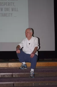 Kalle Lasn at the Norm Theatre at UBC for the launch of his book Meme Wars