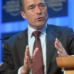 Anders Fogh Rasmussen, Prime Minister of Denmark, captured during the session 'Europe's Purpose' at the Annual Meeting 2008 of the World Economic Forum in Davos, Switzerland, January 26, 2008.