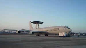 E-3A Airborne Warning and Control System (AWACS) surveillance aircraft