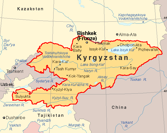 Map of Kyrgyzstan