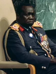 Idi Amin shortly before addressing the United Nations General Assembly, 1975