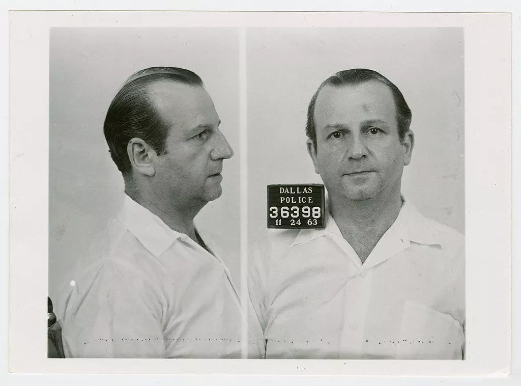 Mugshot of Jack Ruby taken November 24, 1963, after his arrest for killing Lee Harvey Oswald.