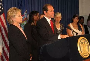 Governor Eliot Spitzer and Senator Hillary Rodham Clinton