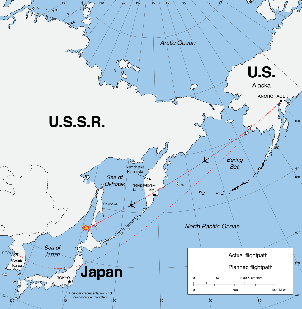 KOREAN AIRLINES KAL 007 Flight Path