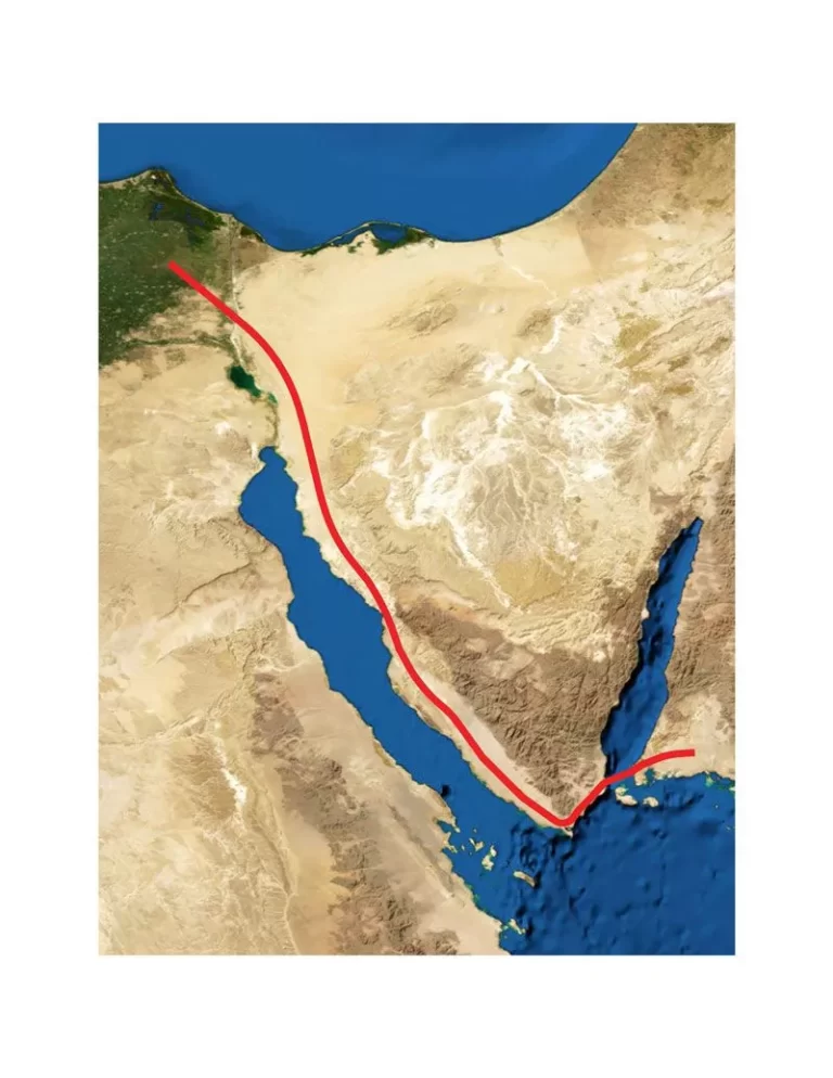 Satellite image of Exodus Route