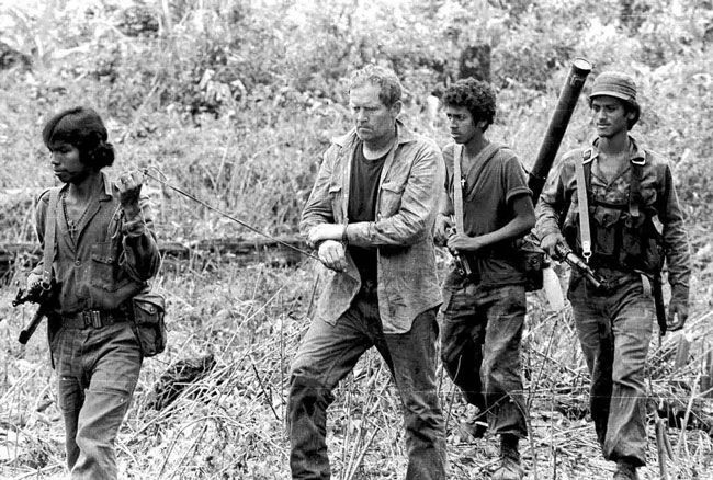 Eugene Hasenfus captured by the Sandinistas and being paraded for the camera