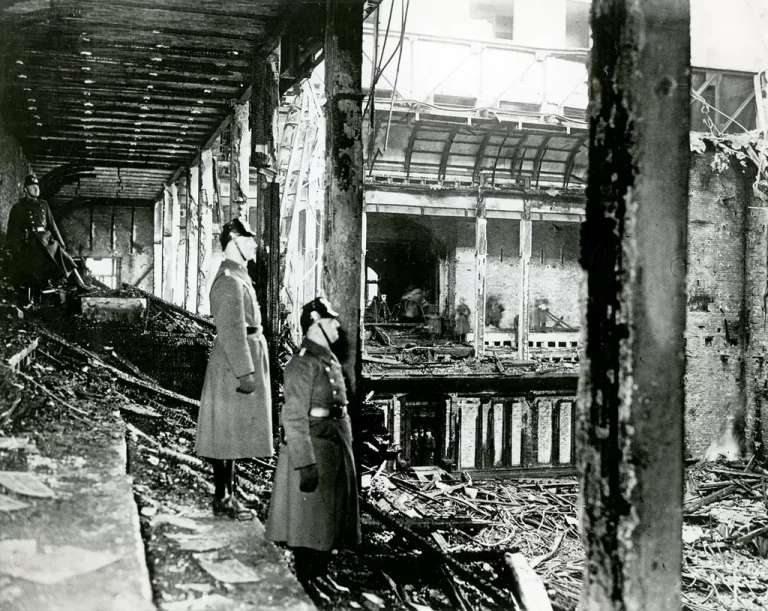 Firemen in the Reichstag. Germany, February 27, 1933