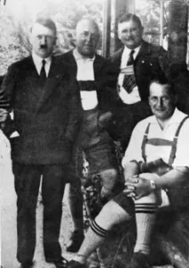 Adolf Hitler, Gregor Strasser, Ernst Röhm and Hermann Göring during a gathering in Berchtesgaden in 1932