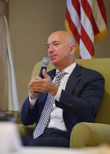 Jeff Bezos, founder of private space company Blue Origin and the Amazon.com, visited the Los Angeles Air Force base, Space and Missile Systems center