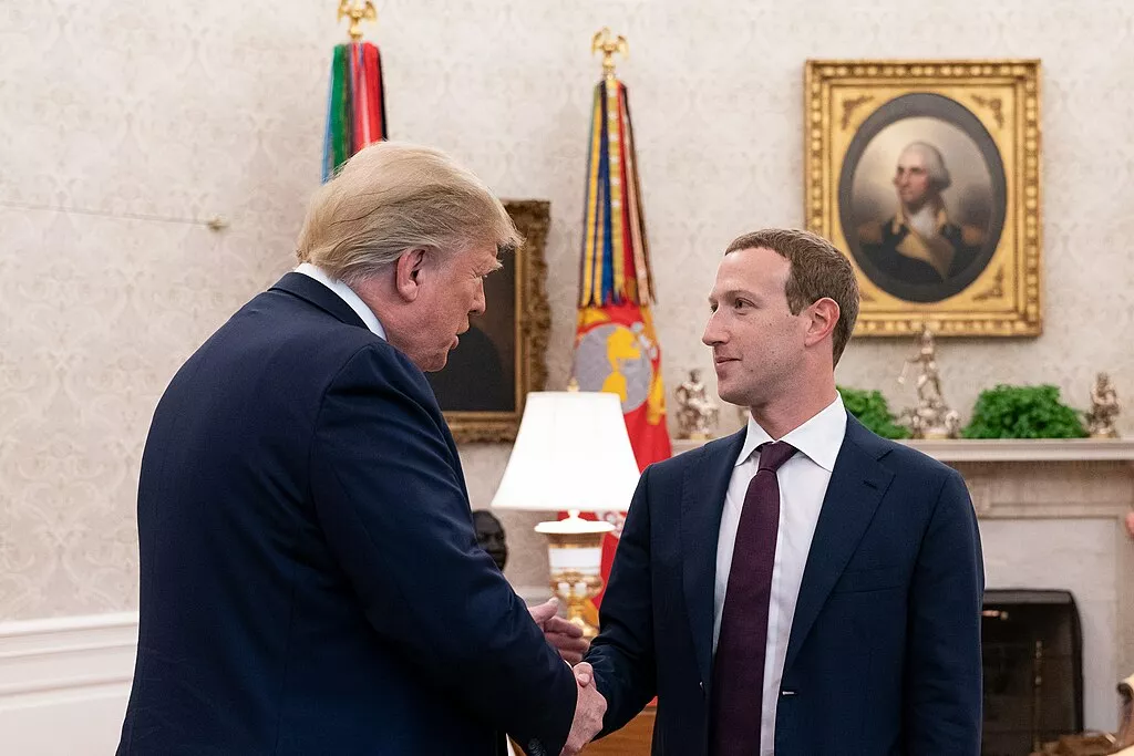 President Donald J. Trump welcomes Facebook CEO Mark Zuckerberg Thursday, Sept. 19, 2019, to the Oval Office of the White House. (Official White House Photo by Joiyce N. Boghosian)