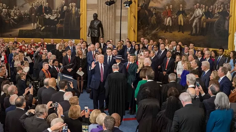 President-elect Donald Trump takes the oath of office.