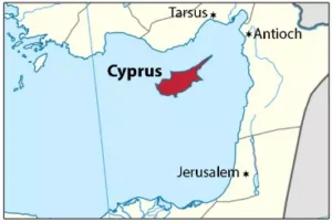 Map of Cyprus Tarsus and Antioch