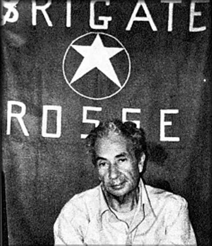 This is a picture of the italian politician Aldo Moro, taken during his detention by Red Brigades.
