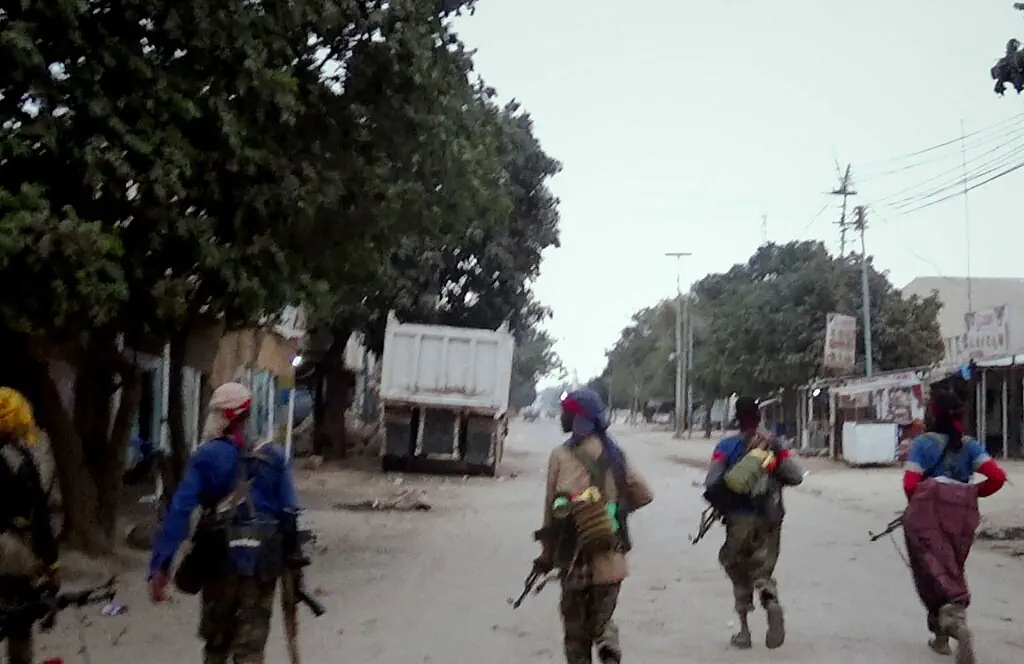 Al-Shabaab fighters capturing Bal'ad, Somalia on 27 February 2025